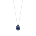 Blue Pear Solitaire 925 Silver Necklace | Velmé