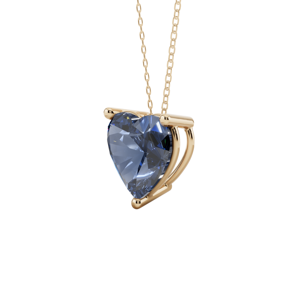 Blue Heart Solitaire 925 Silver Necklace | Velmé
