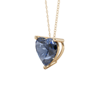 Blue Heart Solitaire 925 Silver Necklace | Velmé