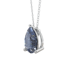 Blue Pear Solitaire 925 Silver Necklace | Velmé