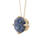 Blue Round Solitaire 925 Silver Necklace | Velmé