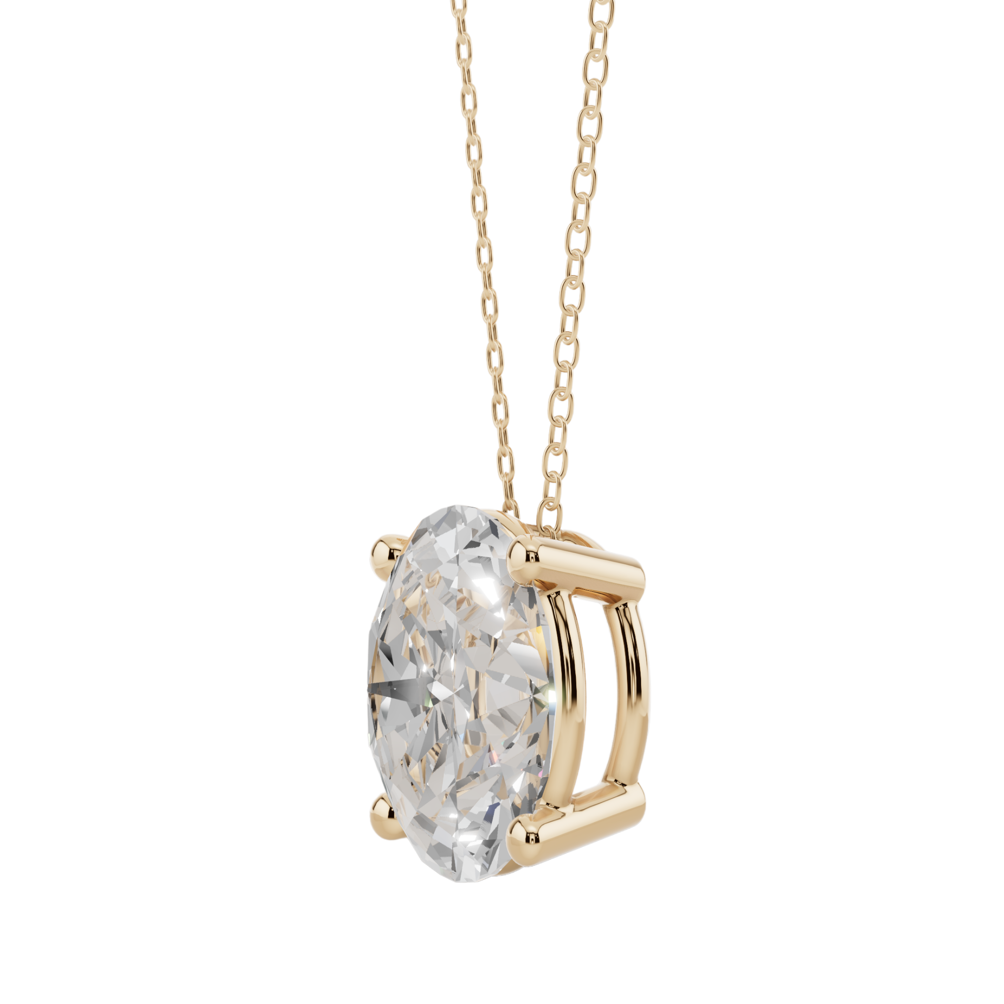 Radiant Oval Solitaire 925 Silver Necklace | Velmé
