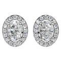 Classic Halo Solitaire Oval Earrings | Velmé