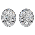 Classic Halo Solitaire Oval Earrings | Velmé