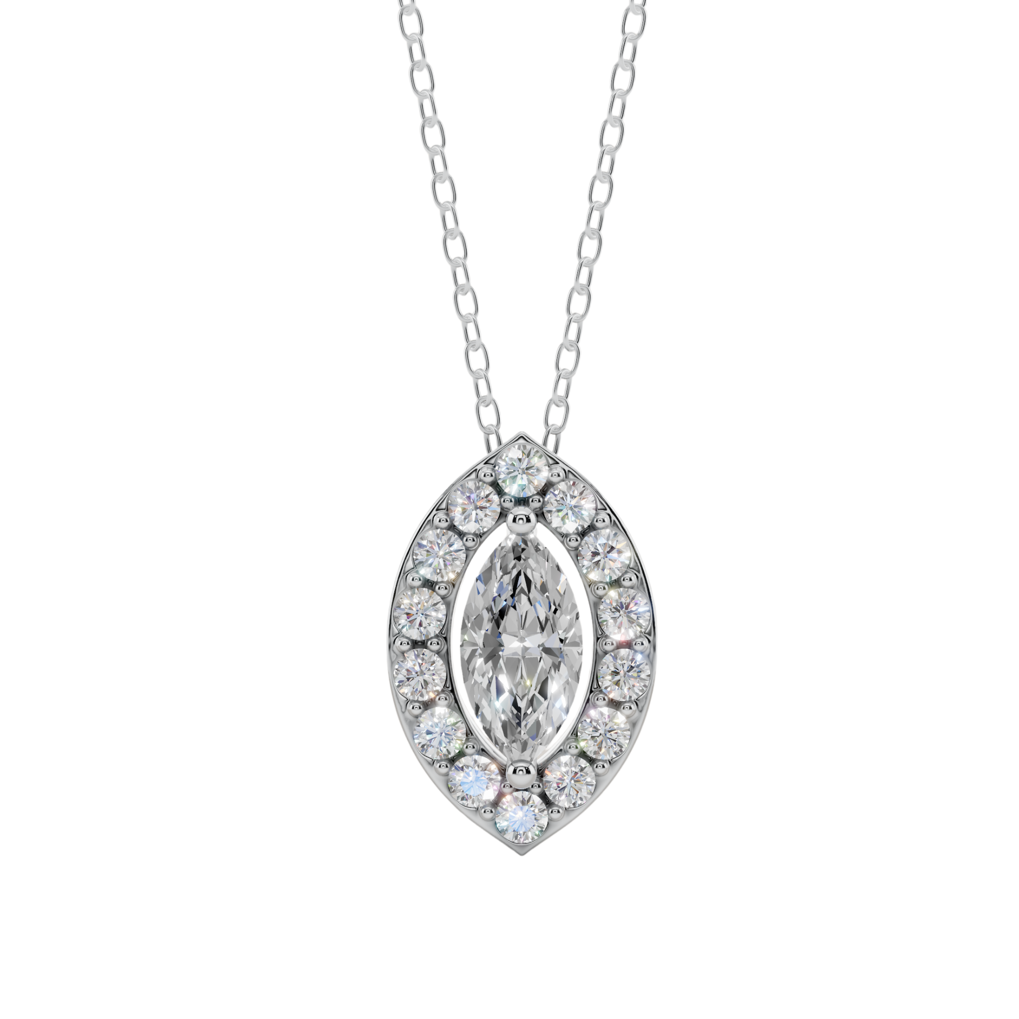 Halo Marquise Pendant Necklace | Velmé