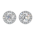 Classic Halo Solitaire Round Earrings | Velmé