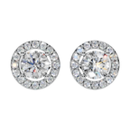 Classic Halo Solitaire Round Earrings | Velmé