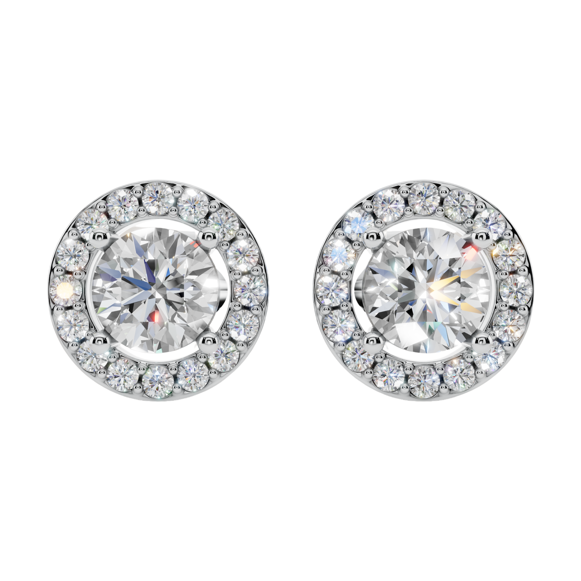 Classic Halo Solitaire Round Earrings | Velmé