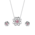 VELMÉ Pink Fiona Necklace Set | 925 Sterling Silver