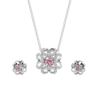 VELMÉ Pink Fiona Necklace Set | 925 Sterling Silver