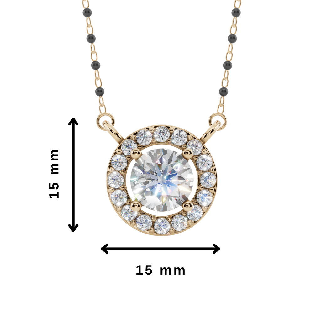 Stella Round Halo 925 Silver Mangalsutra | Velmé