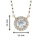 Stella Round Halo 925 Silver Mangalsutra | Velmé
