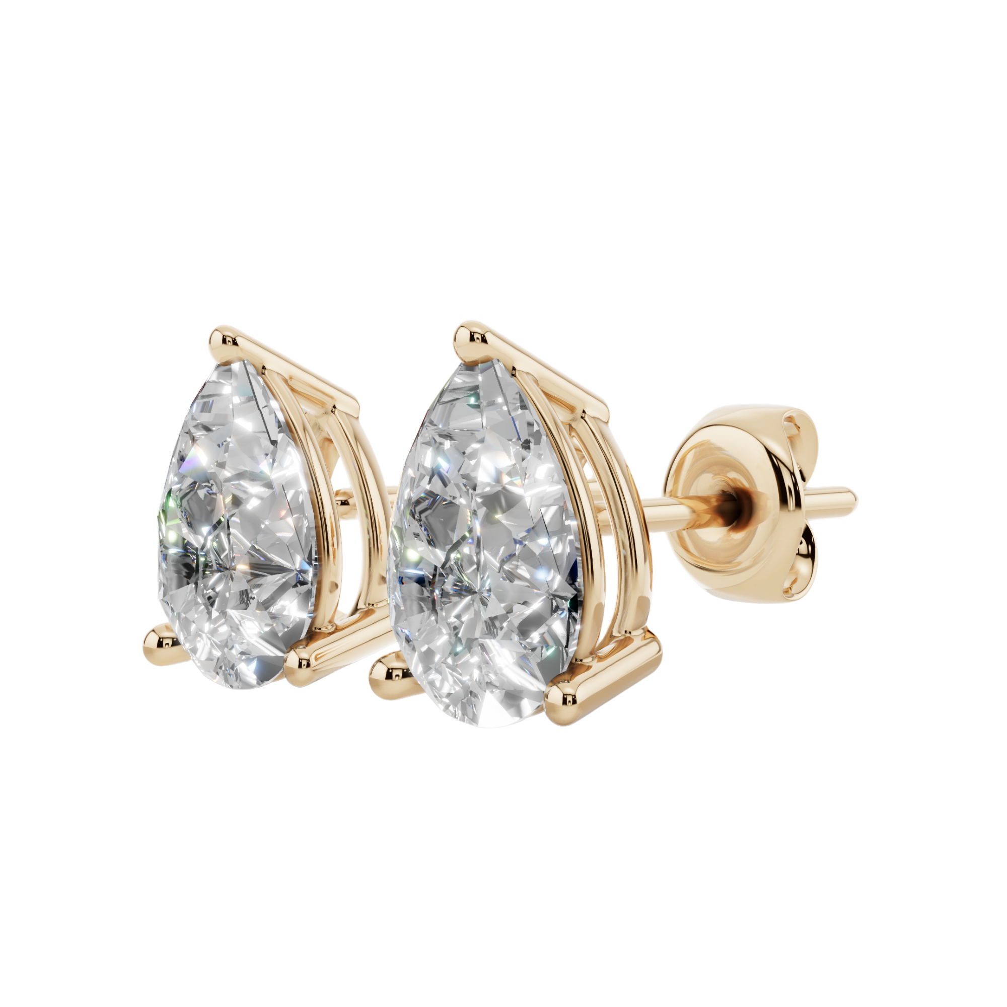 Graceful Pear Solitaire 925 Silver Studs | Velmé