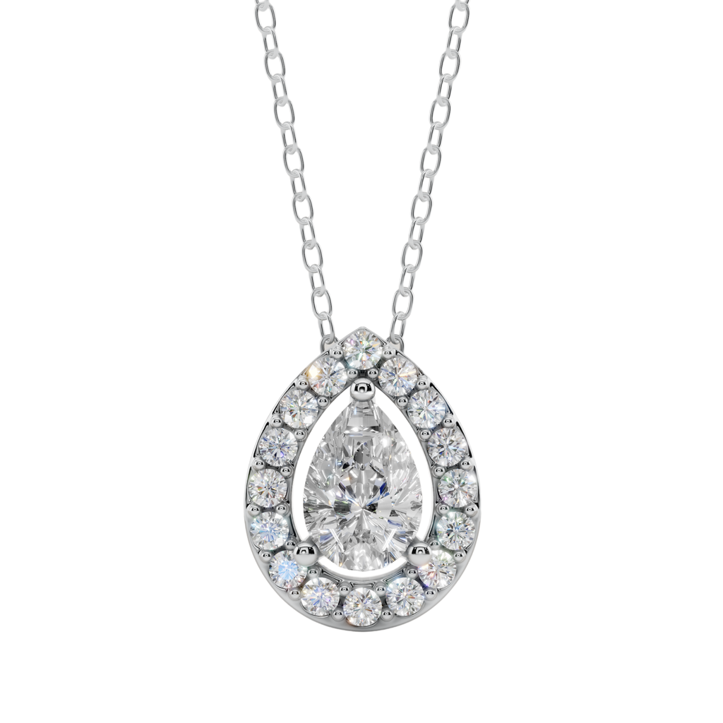 Halo Pear Pendant Necklace| Velmé