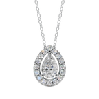 Halo Pear Pendant Necklace| Velmé