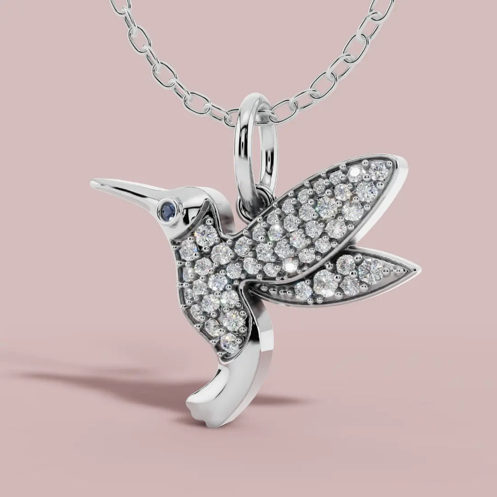 The Hummingbird Charm 925 Pure Silver Necklace My Store