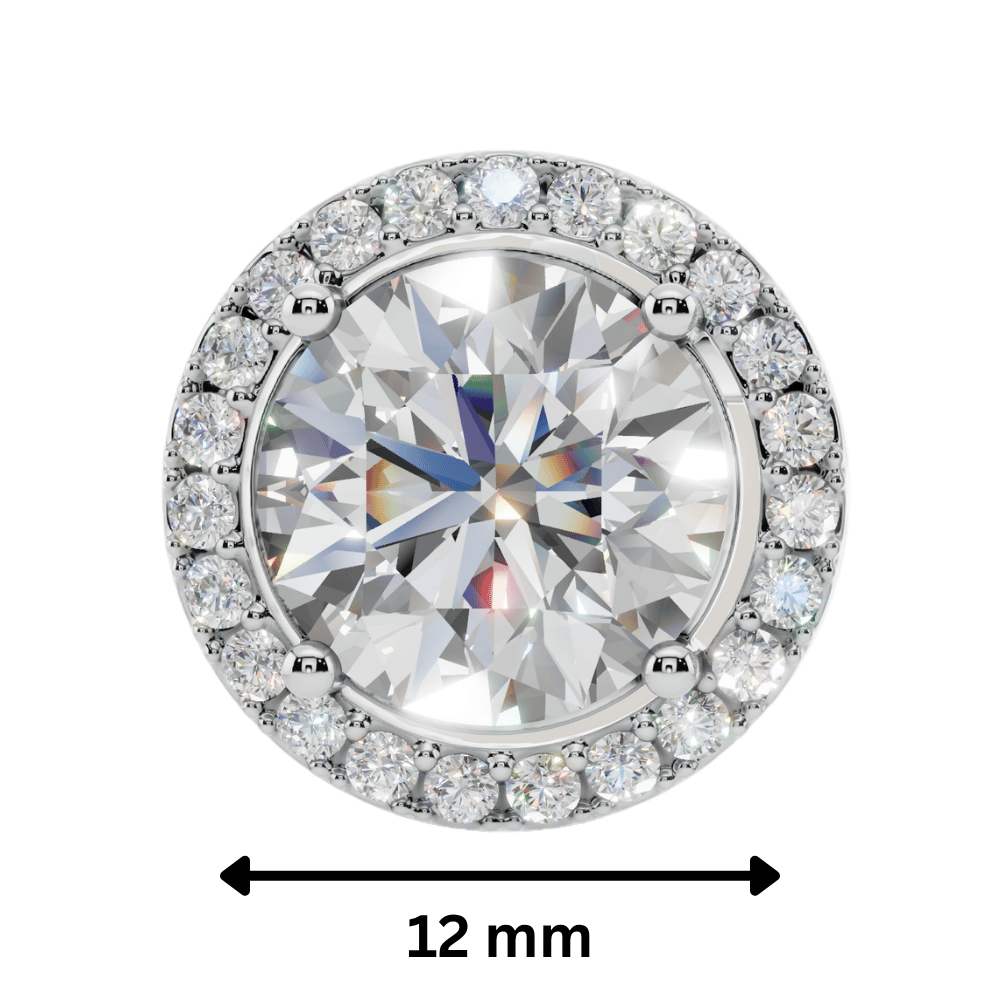 Queens Halo Solitaire Round Earrings | Velmé