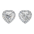 Classic Halo Solitaire Heart Earrings | Velmé