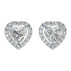 Classic Halo Solitaire Heart Earrings | Velmé