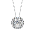 Halo Cushion Pendant Necklace| Velmé