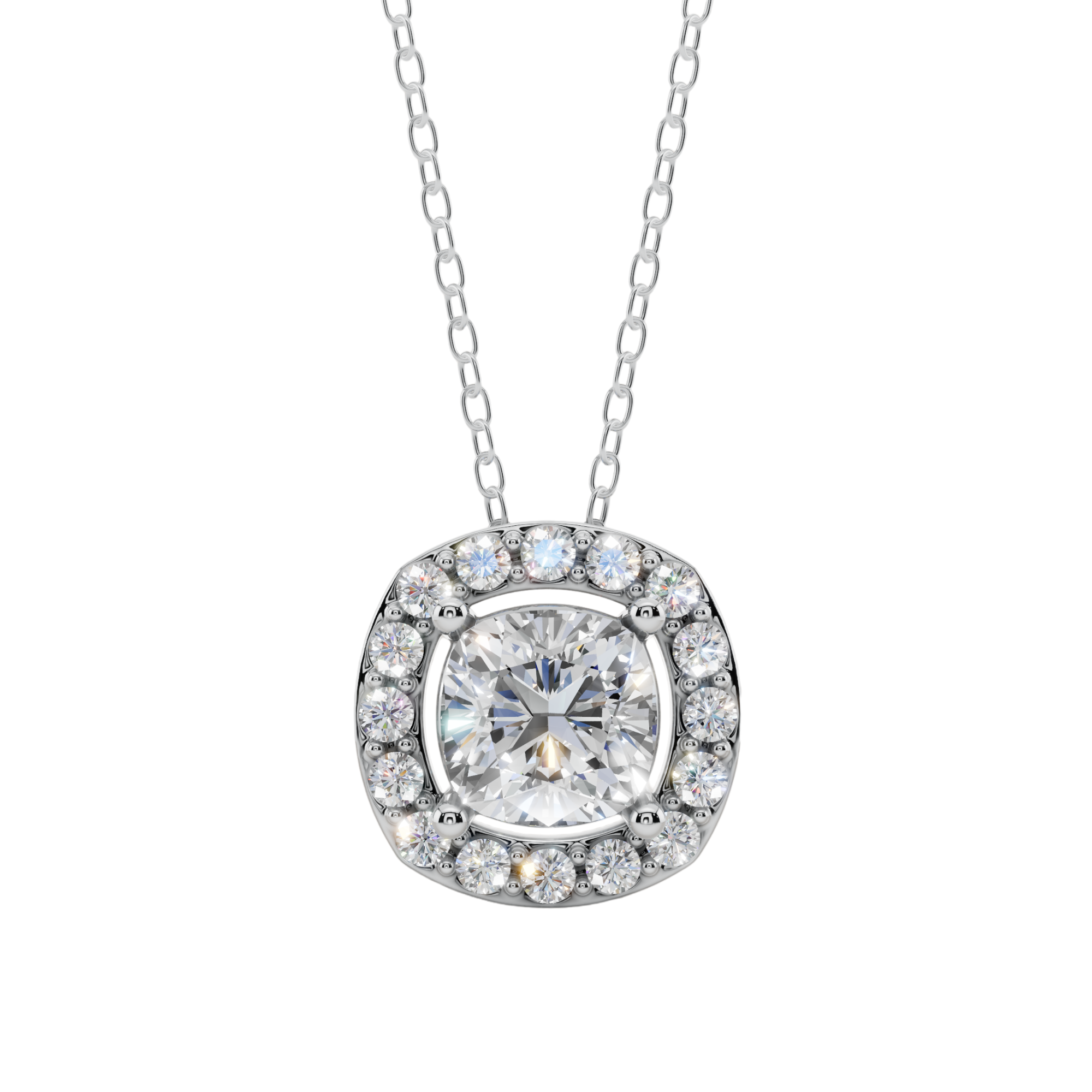 Halo Cushion Pendant Necklace| Velmé