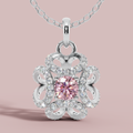 Amara Pink Solitaire 925 Pure Silver Necklace My Store