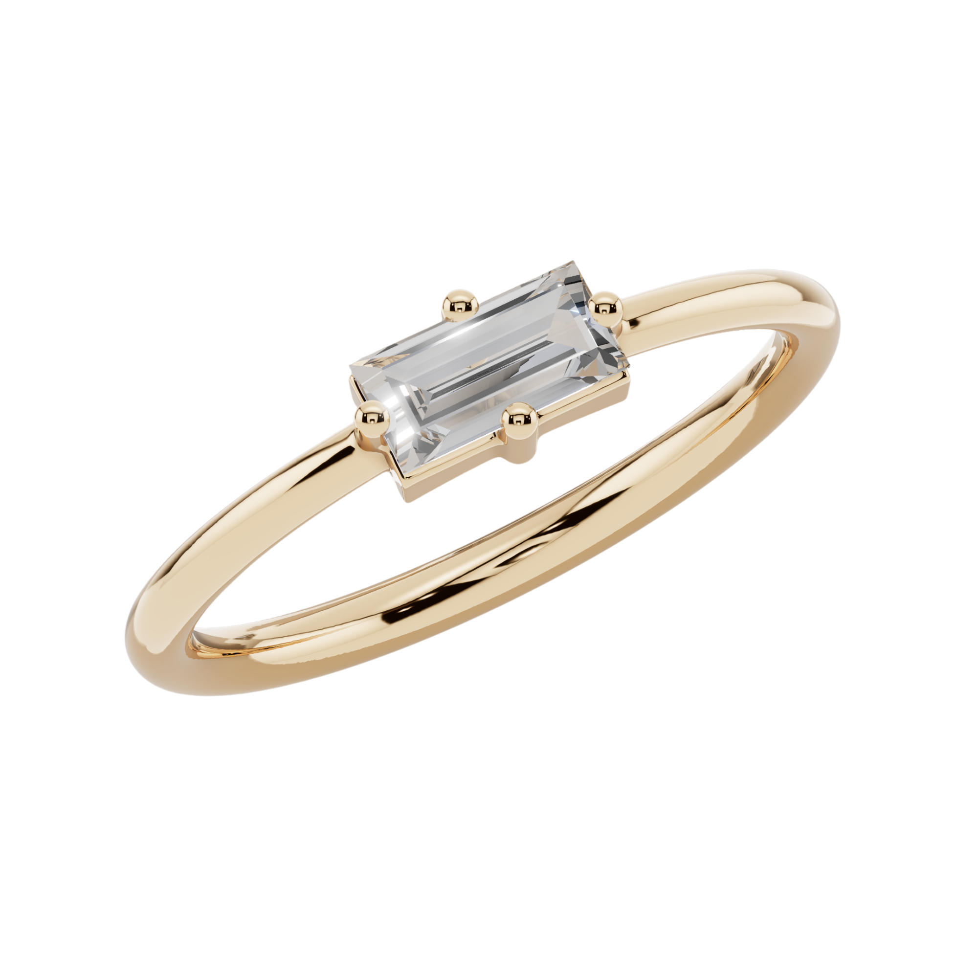 Linear Baguette Light Ring | 925 Sterling Silver | Velmé