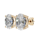 Sophisticated Oval Solitaire 925 Silver Studs | Velmé