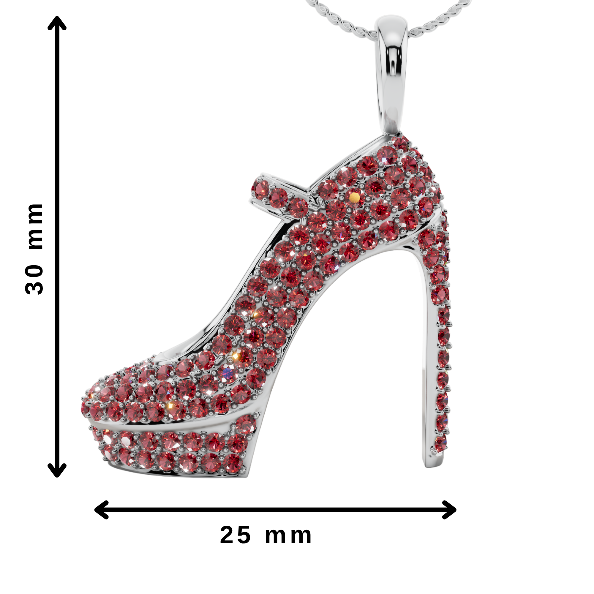 Ruby Stiletto 925 Heel Pendant | Velmé