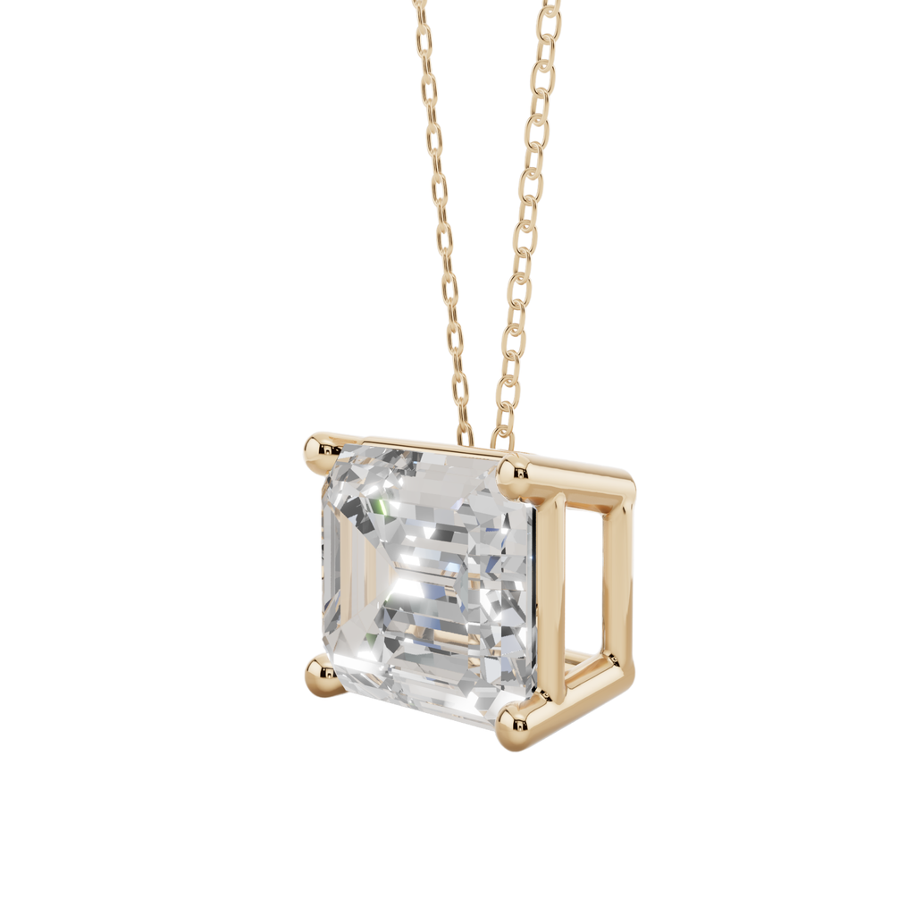 Luxe Emerald-Cut Solitaire 925 Silver Necklace | Velmé