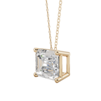 Luxe Emerald-Cut Solitaire 925 Silver Necklace | Velmé