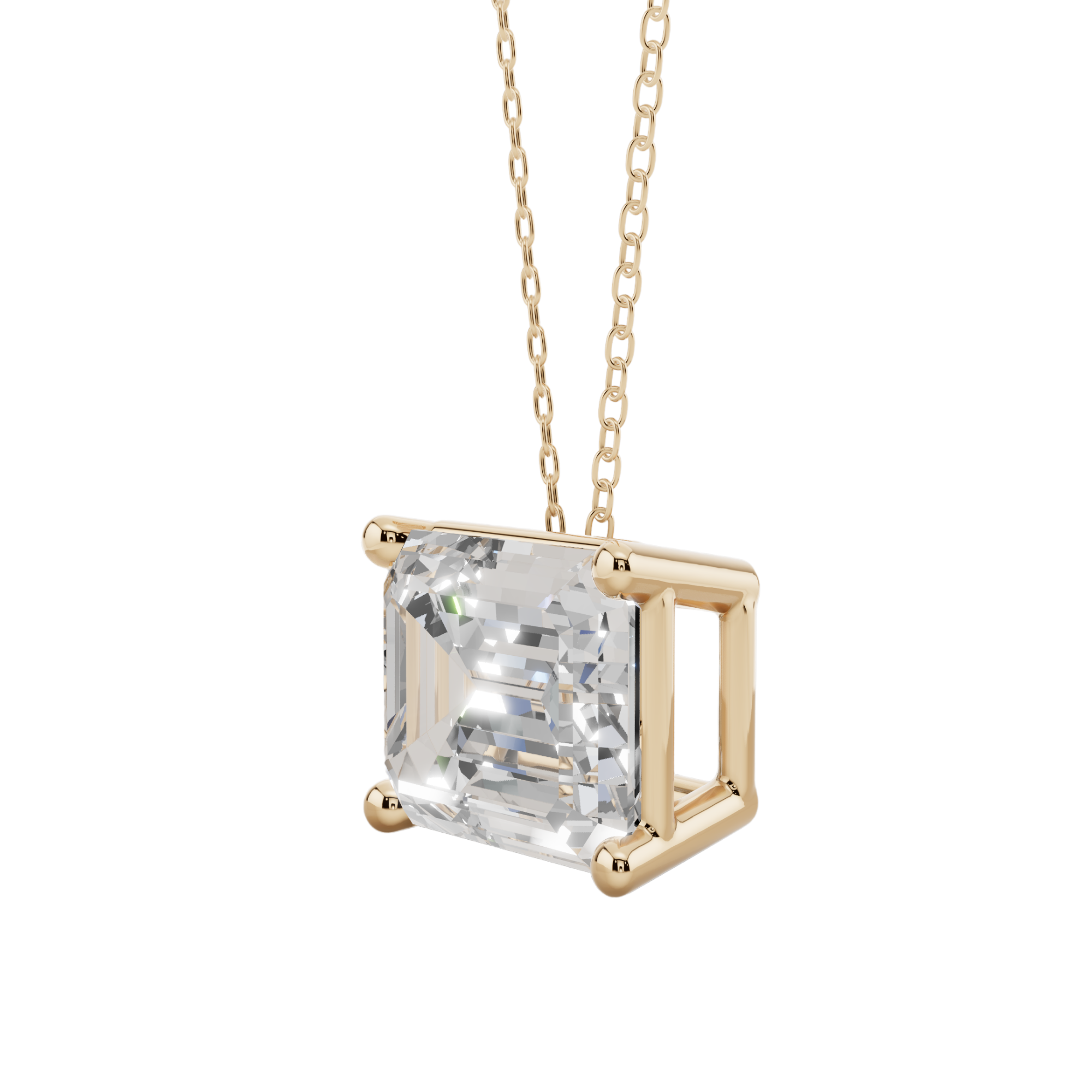 Luxe Emerald-Cut Solitaire 925 Silver Necklace | Velmé
