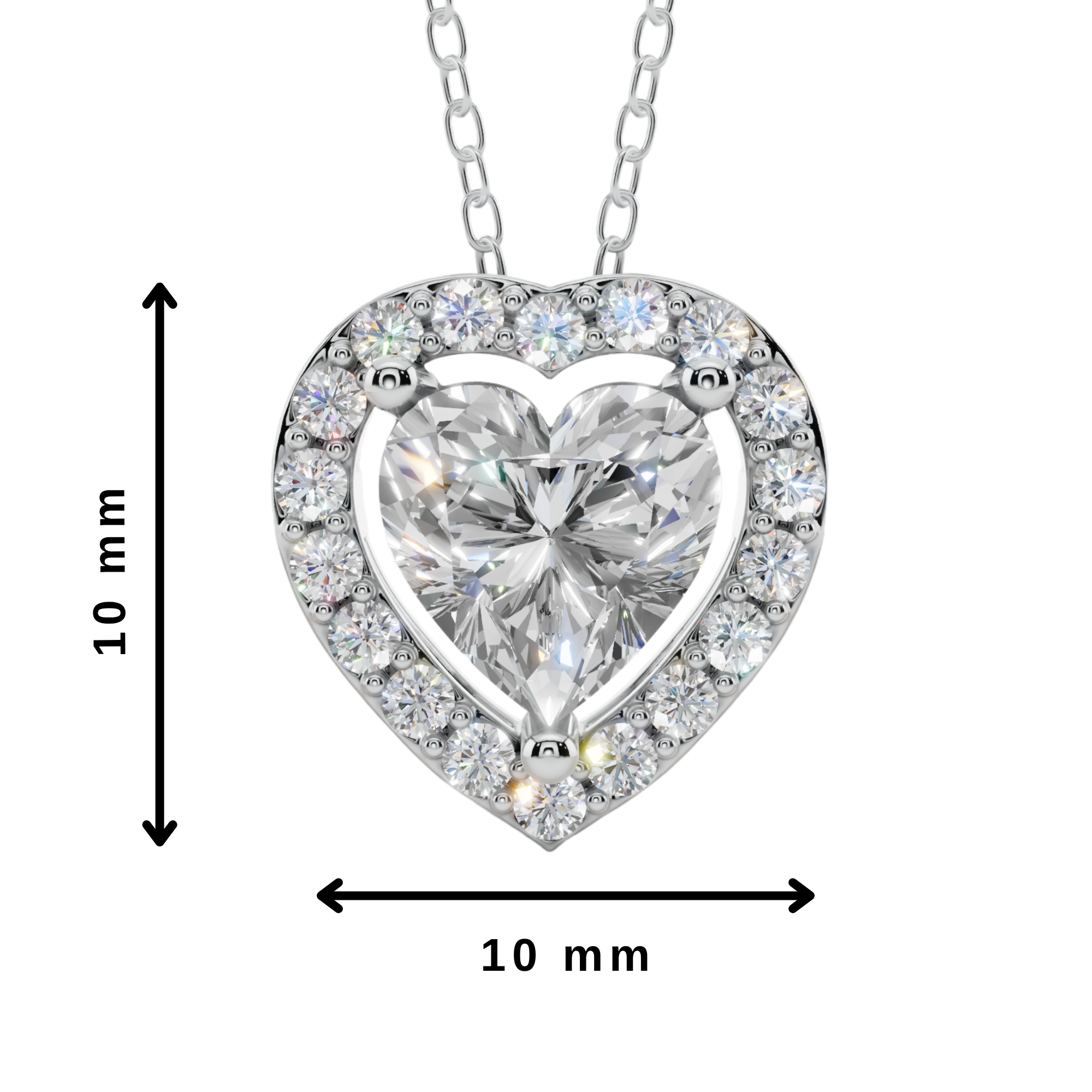 Halo Heart Pendant Necklace | Velmé