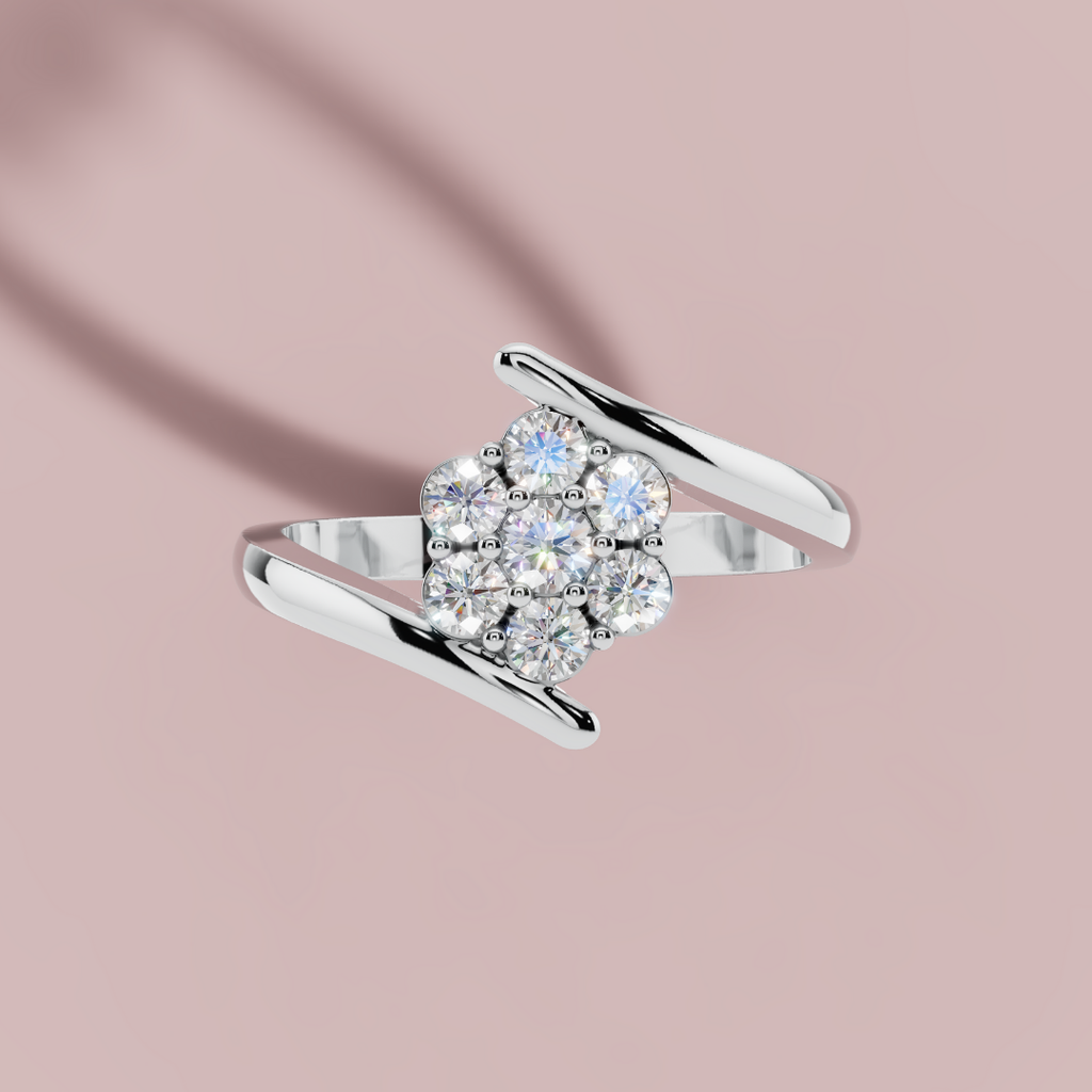 Sparkling Cluster 925 Pure Silver Ring My Store