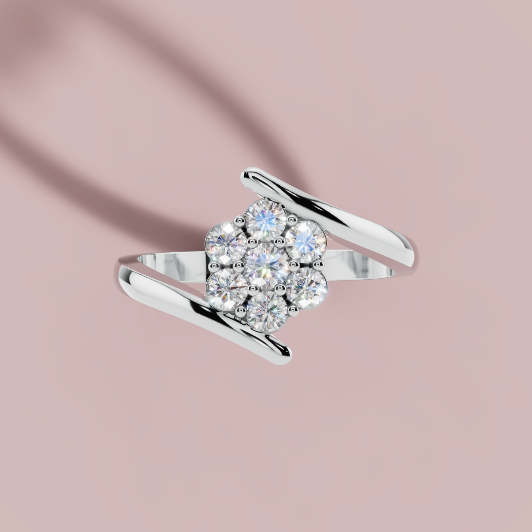 Sparkling Cluster 925 Pure Silver Ring My Store