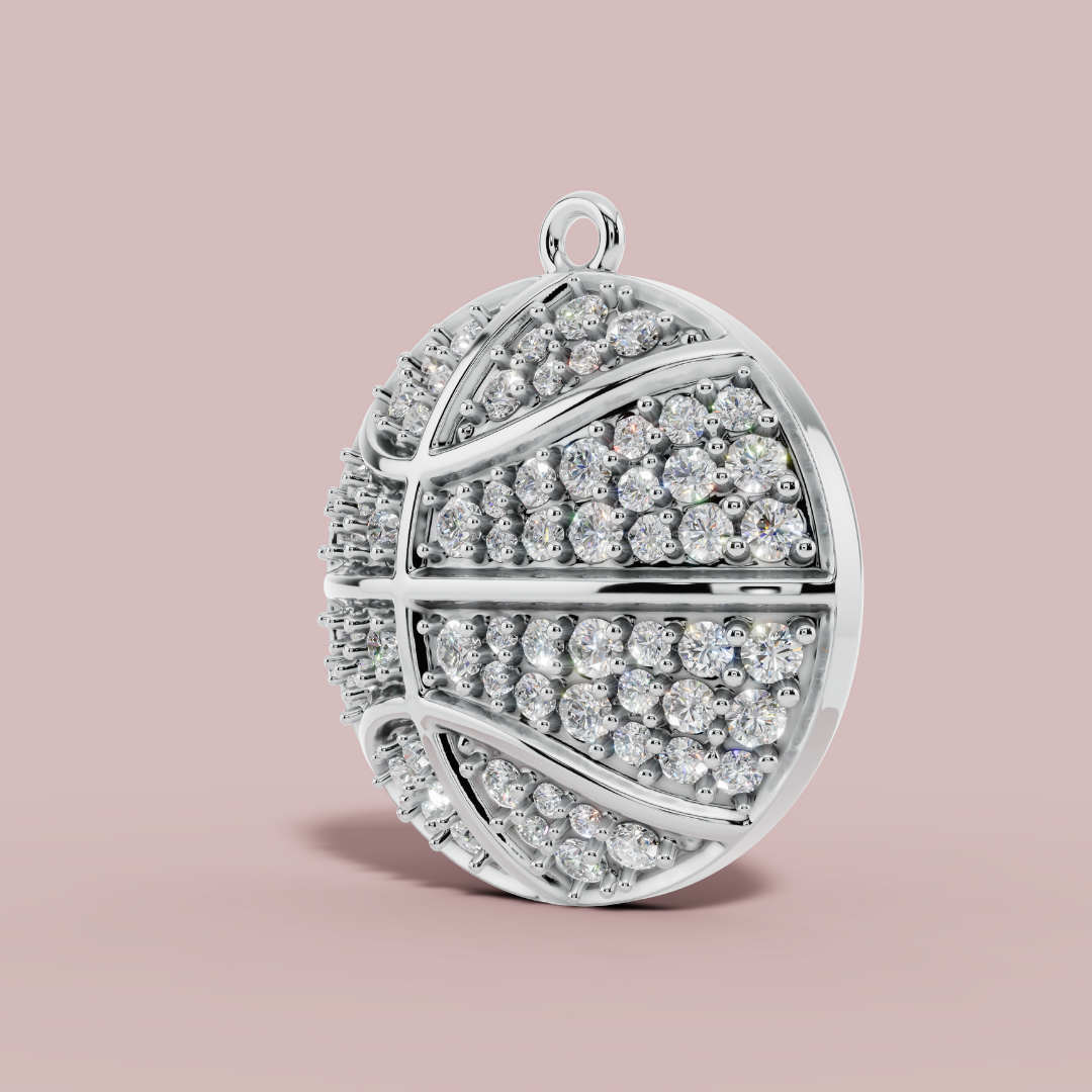The Basketball 925 Pure Silver Charm Necklace My Store