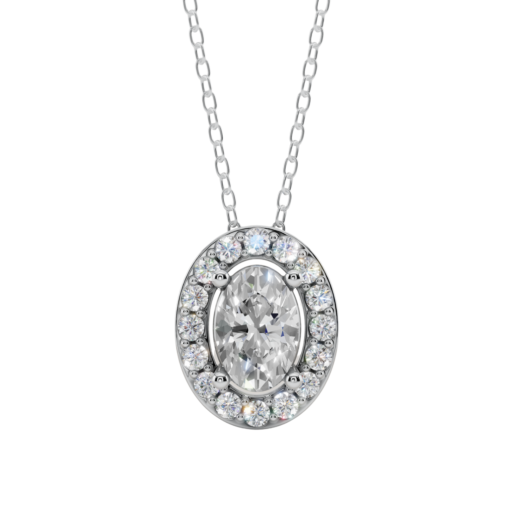 Halo Oval Pendant Necklace  | Velmé