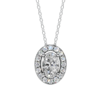 Halo Oval Pendant Necklace  | Velmé