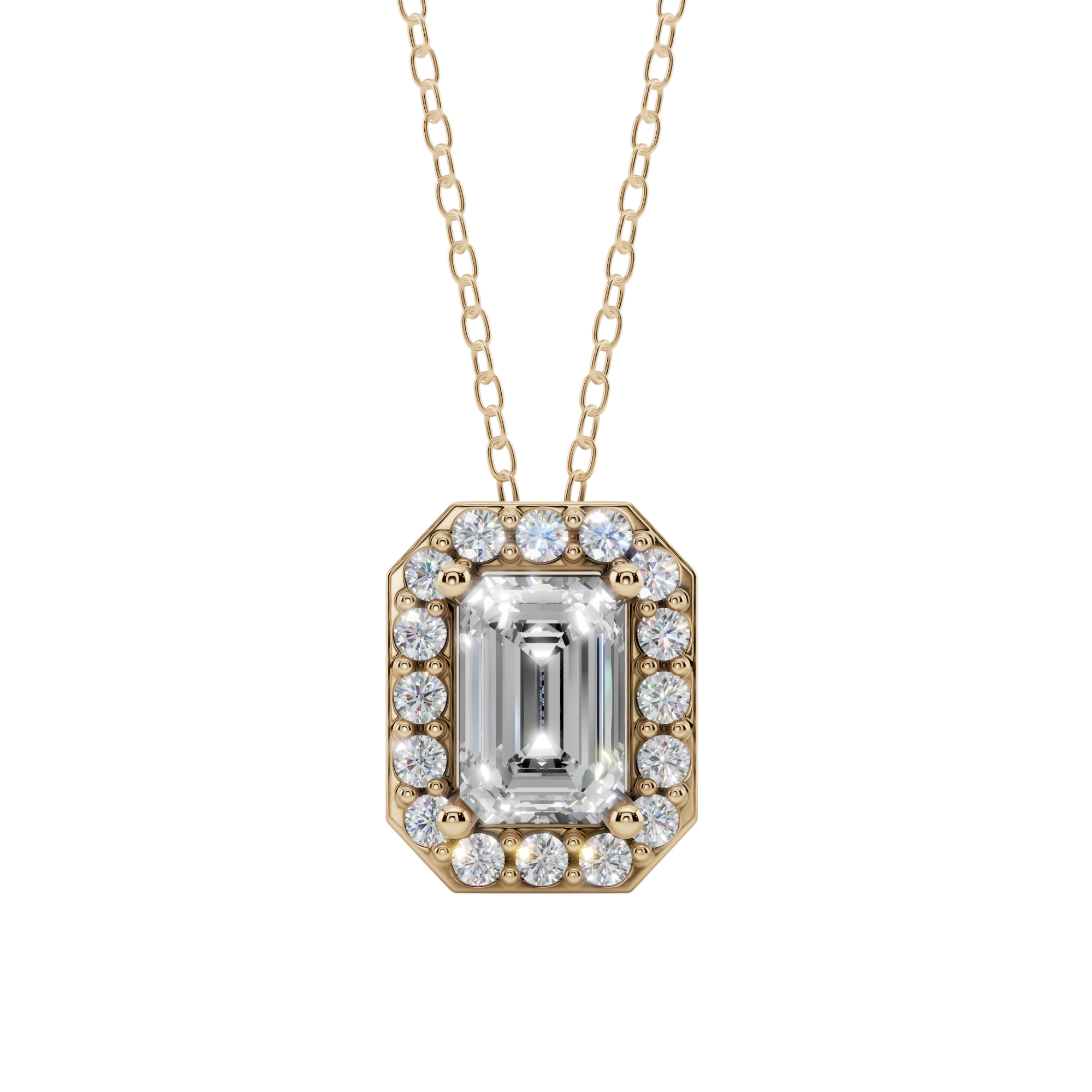 Halo Emerald Pendant Necklace | Velmé
