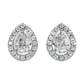 Classic Halo Solitaire Pear Earrings | Velmé