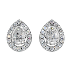 Classic Halo Solitaire Pear Earrings | Velmé