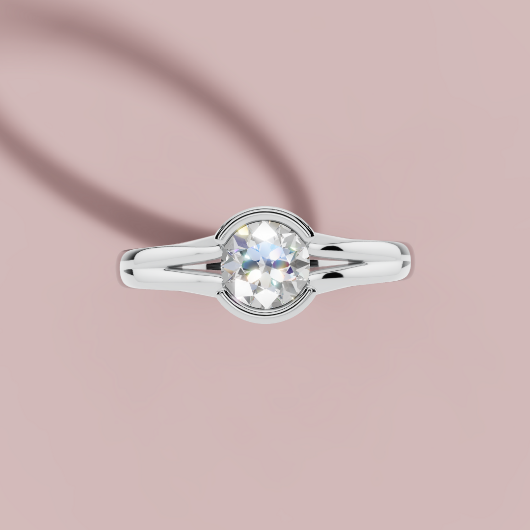 Aurielle Half Bezel 925 Pure Silver Ring My Store