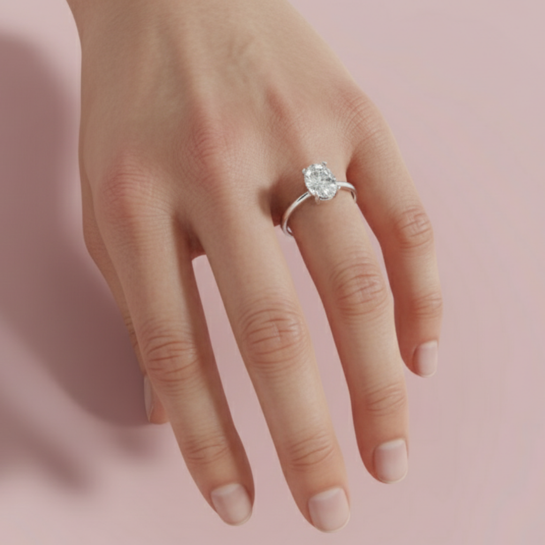 Elegant Oval Brilliance 925 Pure Silver Ring My Store