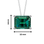 Green Emerald Solitaire 925 Silver Necklace | Velmé