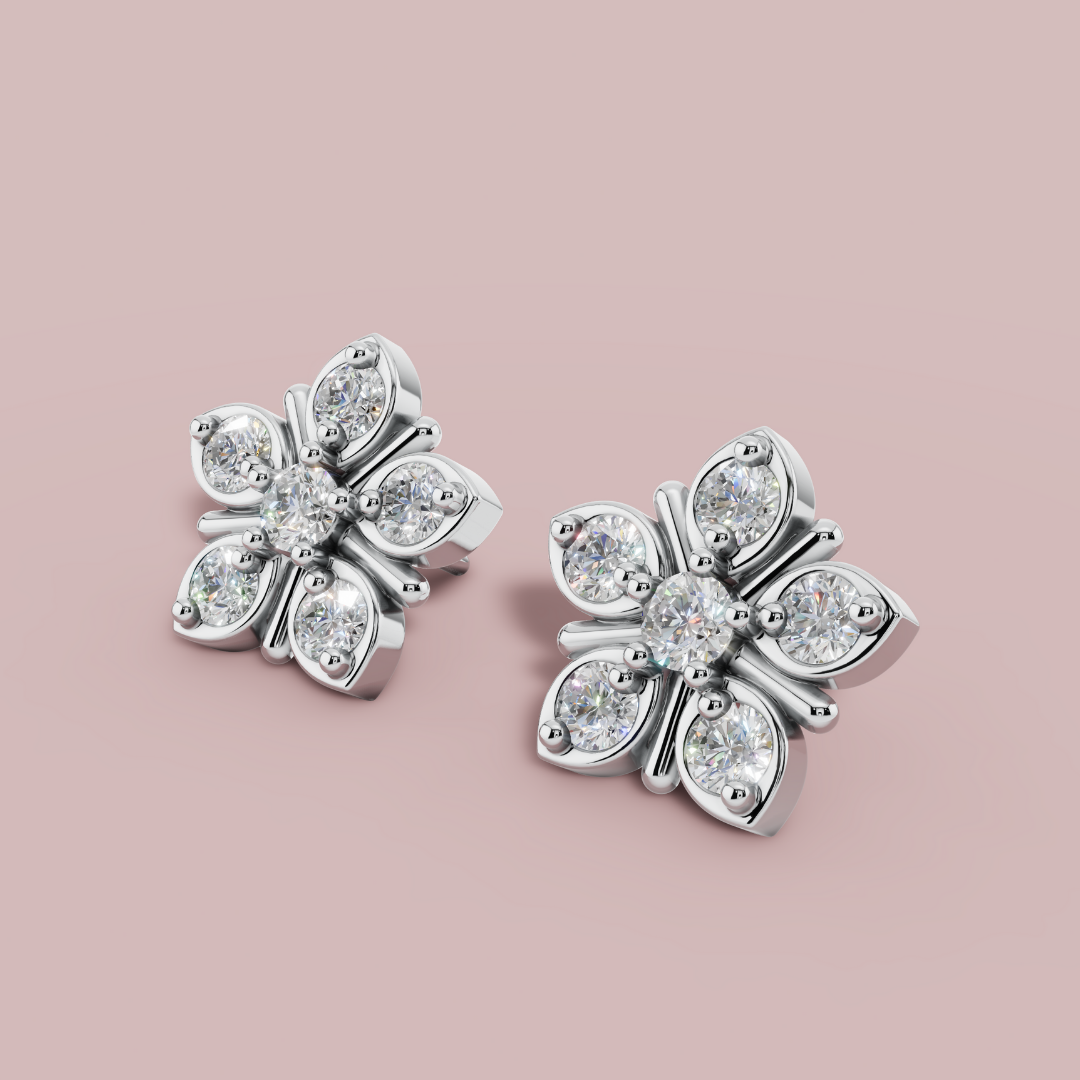 Flora Bella 925 Pure Silver Stud Earrings My Store