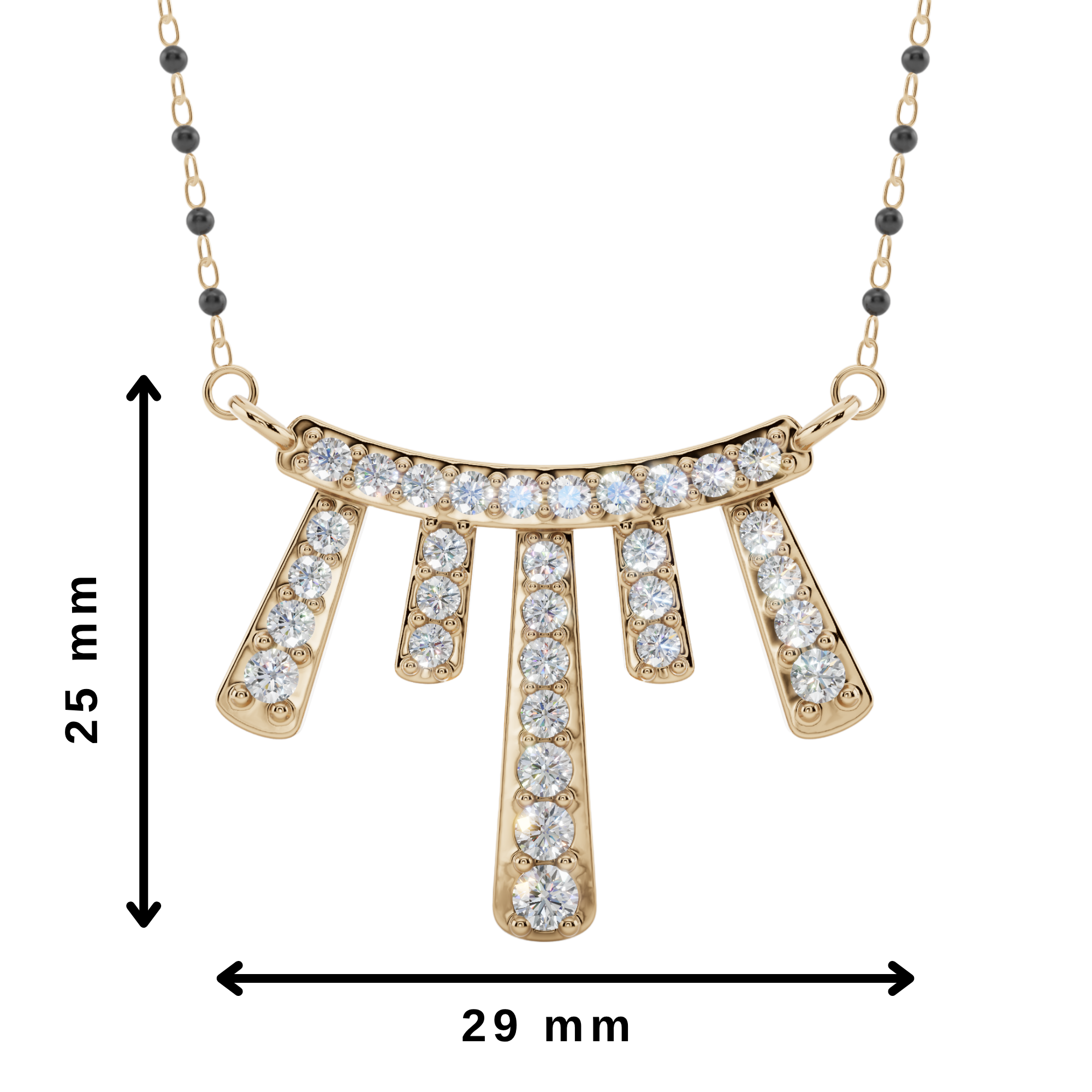 Starlight Cascade 925 Silver Mangalsutra | Velmé
