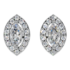 Classic Halo Solitaire Marquise Earrings | Velmé