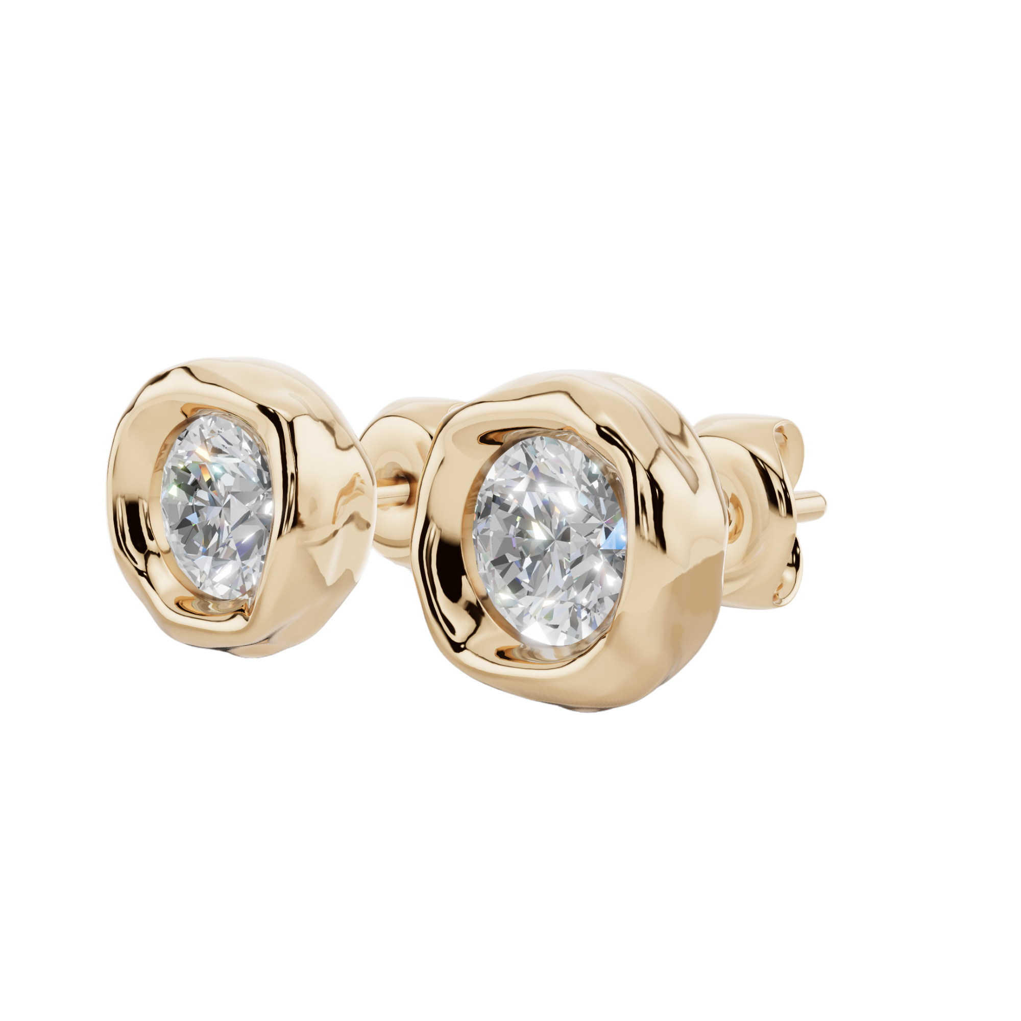 Classic Round Solitaire Fluide Earrings | Velmé