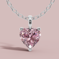 Signature Pink Heart Solitaire 925 Pure Silver Necklace My Store