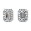 Classic Halo Solitaire Emerald Earrings | Velmé